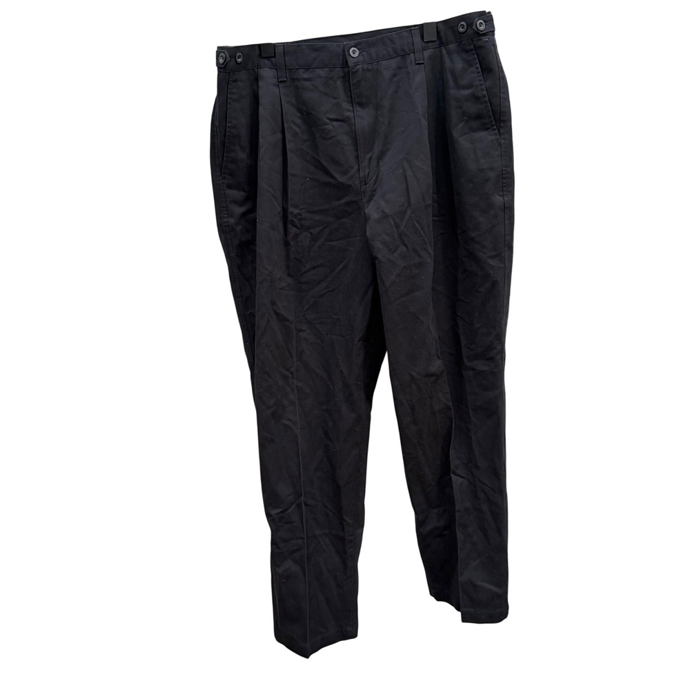 Roundtree & Yorke Mens Classic Fit Pleated Khakis Navy Blue‎ 38x32 NWT